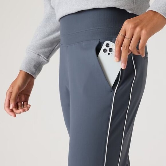 ATHLETA Venice Track Stripe Jogger Pant Size XS Granite Blue w/White NWT #854423 - Picture 2 of 12